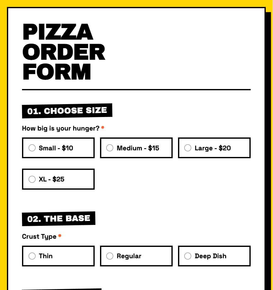 After: branded and customized form appearance